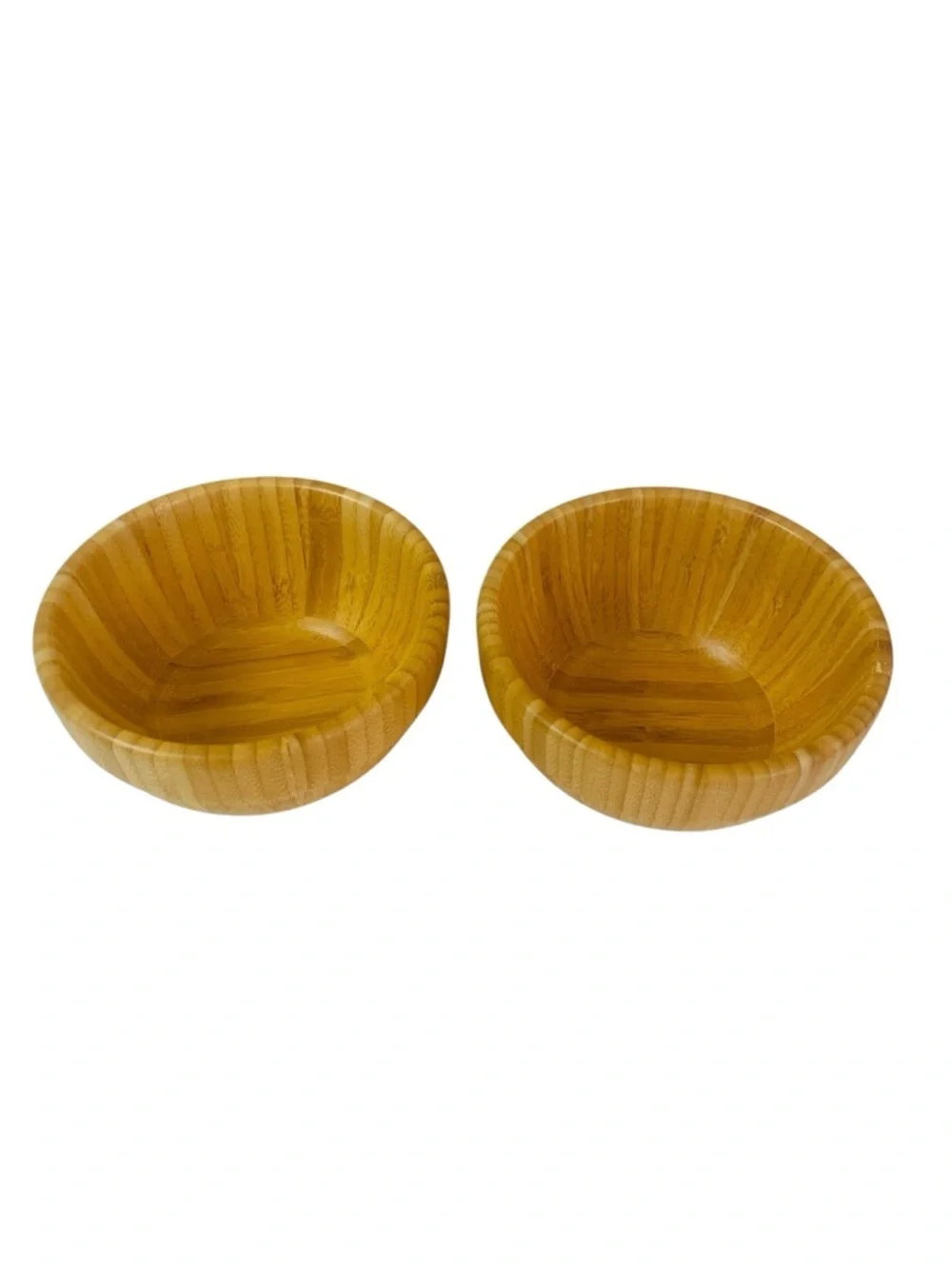 Pampered Chef Bamboo Serving Bowls - Natural Honey Wood Tone